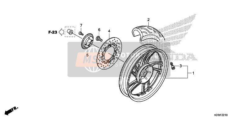 Honda SH125ADS 2014 Ruota posteriore per un 2014 Honda SH125ADS